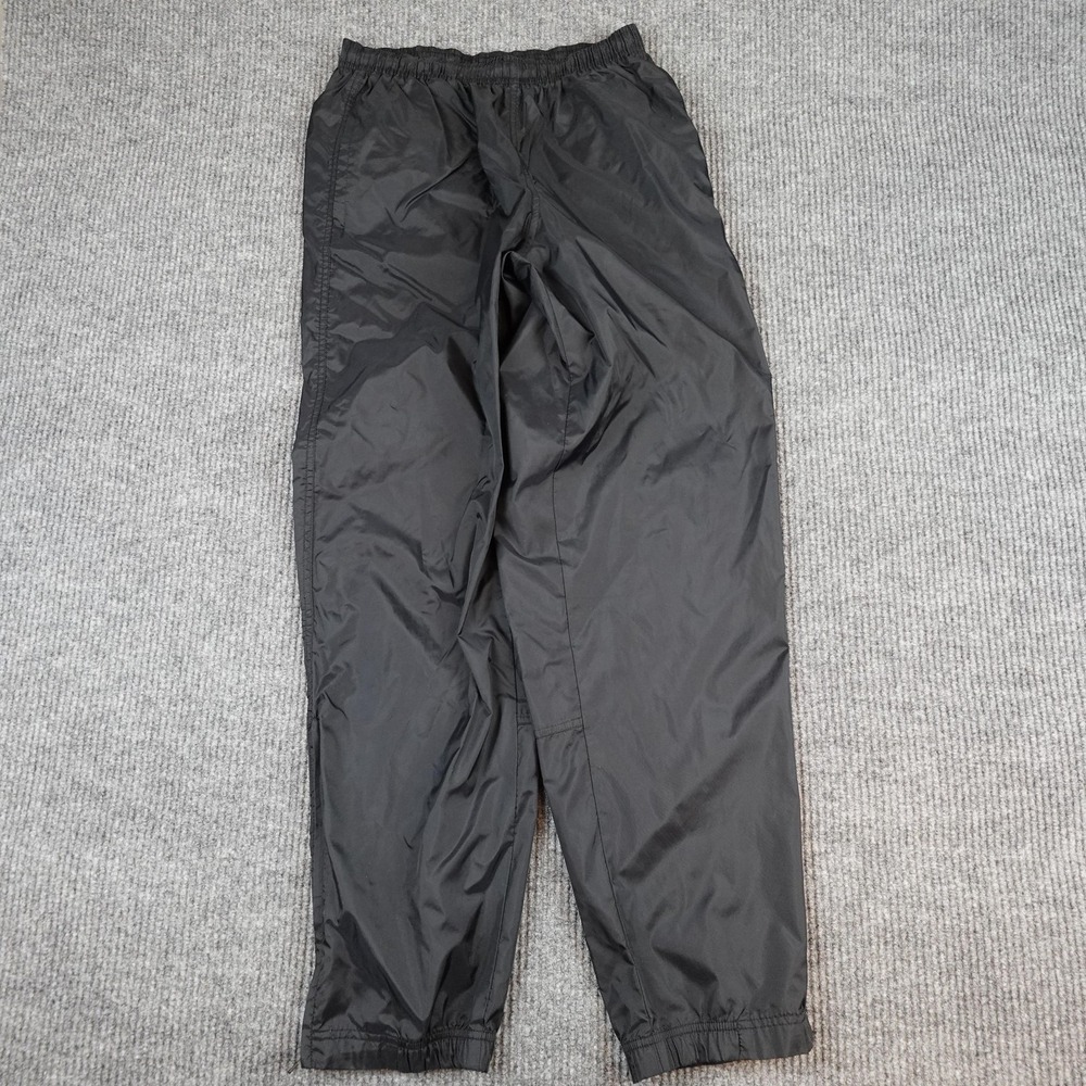 Vintage Nike Baggy Track Pants Mens Large Black Woven Elastic Waist Zip Ankle